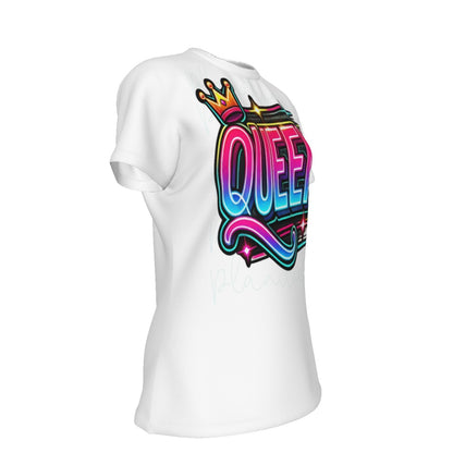 All-Over Print Women's Round Neck T-Shirt | 190GSM Cotton