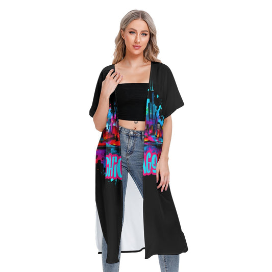 All-Over Print Women's Short Sleeve Cardigan
