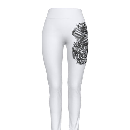 All-Over Print Women's High Waist Leggings | Side Stitch Closure