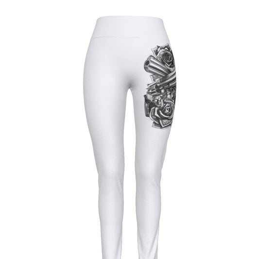 All-Over Print Women's High Waist Leggings | Side Stitch Closure